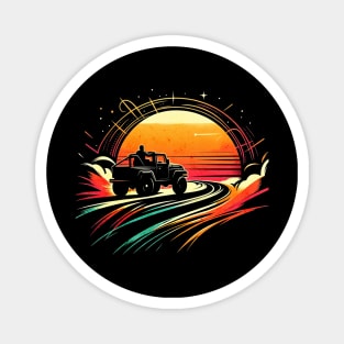 Sand Jeep Road to Freedom Vintage Design Magnet